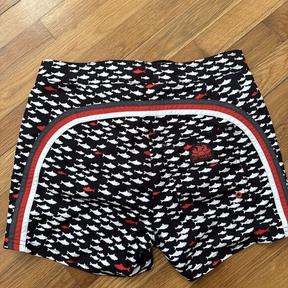 Sundek Men's Swim Trunk Shark Print Surf Beach Board Shorts Size 30 - Picture 3 of 5